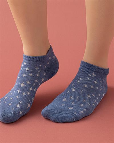 Star Чорап Дамски 3 Бр., Памучен, Сиво-Синньо, 36-40