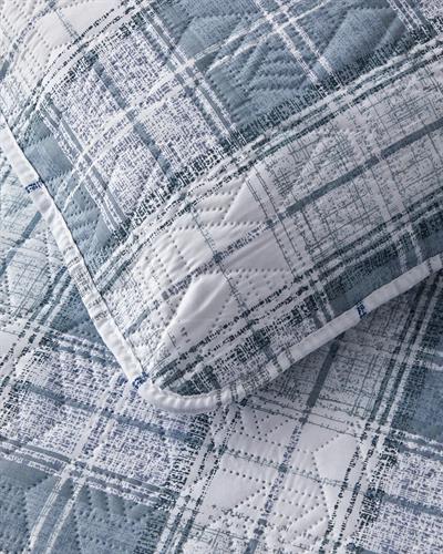 Static Check Покривка За Легло Комплект King Size, Многофункционален, Сиво, 240 X 220 Cm