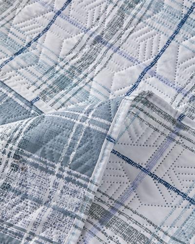 Static Check Покривка За Легло Комплект King Size, Многофункционален, Сиво, 240 X 220 Cm