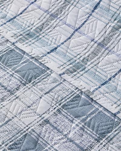 Static Check Покривка За Легло Комплект King Size, Многофункционален, Сиво, 240 X 220 Cm