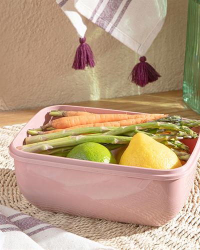 Stella Кутия За Съхранение Правоъгълен Пластмаса 1400 мл Тъмнорозов