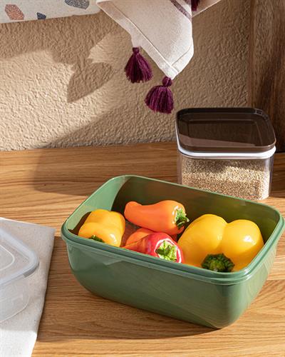 Stella Кутия За Съхранение Правоъгълен Пластмаса 1400 мл Зелен