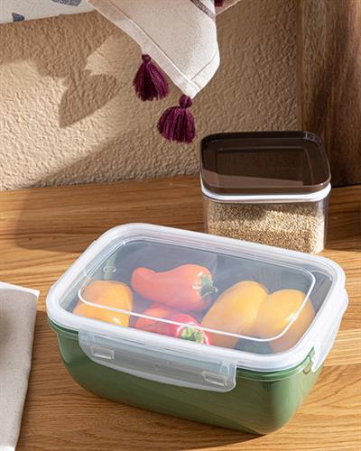 Stella Кутия За Съхранение Правоъгълен Пластмаса 1400 мл Зелен