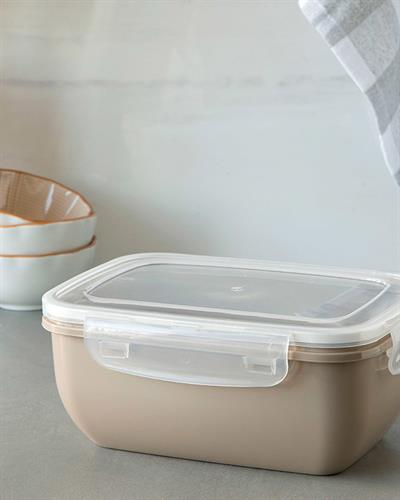 Stella Кутия За Съхранение Правоъгълен Пластмаса 1400 мл Бежов