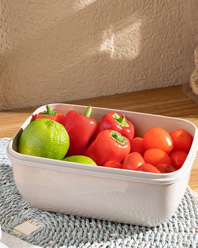 Stella Кутия За Съхранение Правоъгълен Пластмаса 1400 мл Тъмнобежов