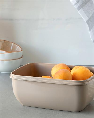 Stella Кутия За Съхранение Правоъгълен Пластмаса 1400 мл Бежов