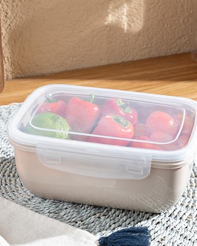 Stella Кутия За Съхранение Правоъгълен Пластмаса 1400 мл Тъмнобежов