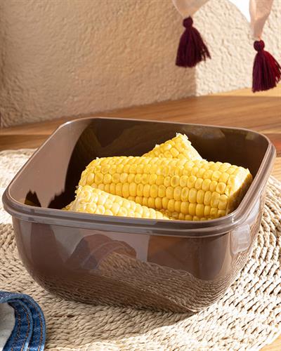 Stella Кутия За Съхранение Квадрат Пластмаса 1500 мл Кафяв