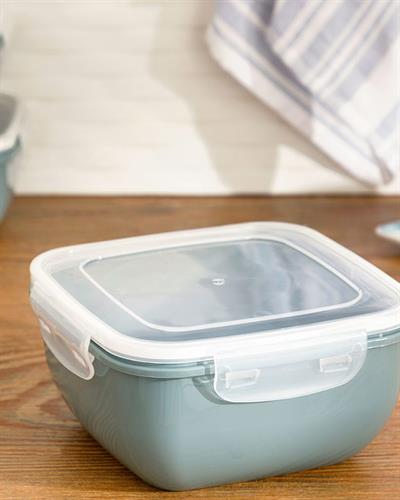 Stella Кутия За Съхранение Квадрат Пластмаса 1500 мл Тъмен селадон