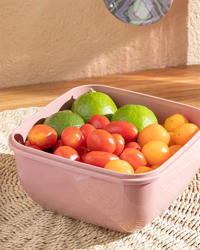 Stella Кутия За Съхранение Квадрат Пластмаса 1500 мл Тъмнорозов