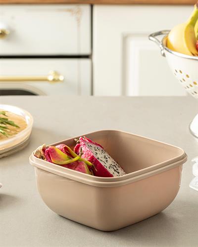 Stella Кутия За Съхранение Квадрат Пластмаса 1500 мл Бежов