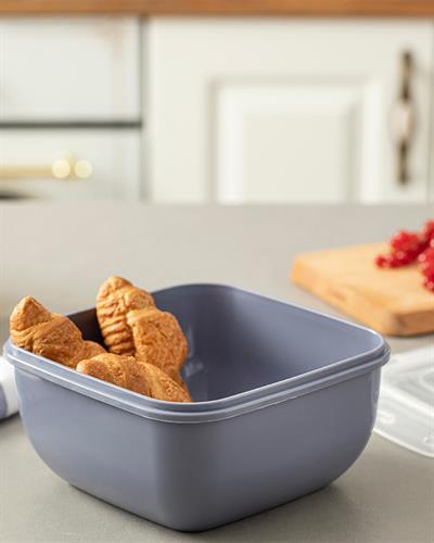 Stella Кутия За Съхранение Квадрат Пластмаса 1500 мл Син