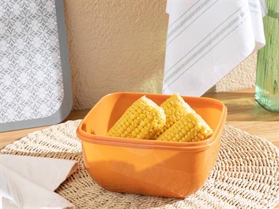 Stella КУТИЯ ЗА СЪХРАНЕНИЕ Квадрат Пластмасов 1500 ml Оранжево,