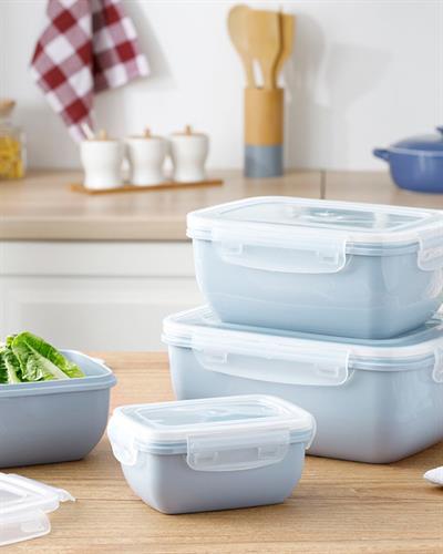 Stella Кутия За Съхранение Квадратна, Пластмасов, Сиво, 1500 Ml