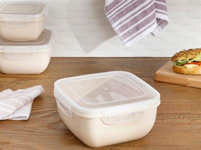 Stella КУТИЯ ЗА СЪХРАНЕНИЕ Квадрат Пластмасов 1500 ml Cream.