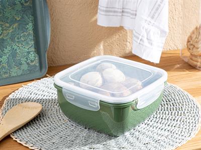 Stella КУТИЯ ЗА СЪХРАНЕНИЕ Квадрат Пластмасов 1500 ml Green