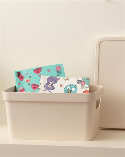 Stella Кутия За Съхранение Пластмаса 17x25x13 см Бежов