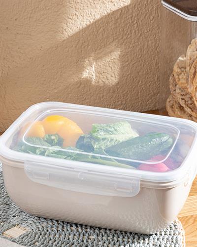 Stella Кутия За Съхранение Правоъгълен Пластмаса 2300 мл Тъмнобежов