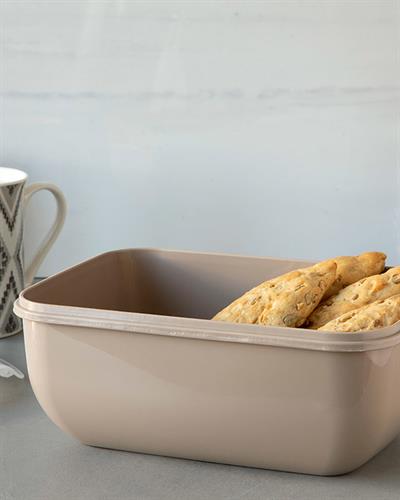 Stella Кутия За Съхранение Правоъгълен Пластмаса 2300 мл Бежов