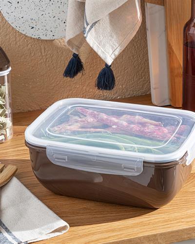 Stella Кутия За Съхранение Правоъгълен Пластмаса 2300 мл Кафяв