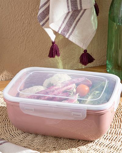 Stella Кутия За Съхранение Правоъгълен Пластмаса 2300 мл Тъмнорозов