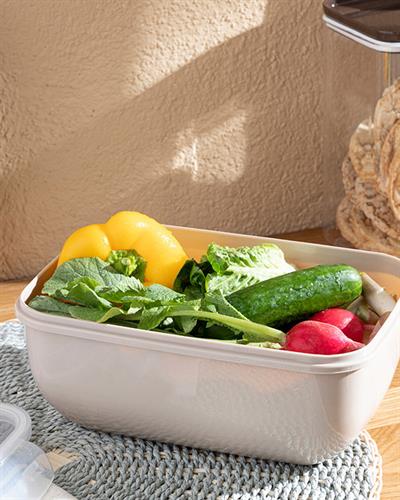 Stella Кутия За Съхранение Правоъгълен Пластмаса 2300 мл Тъмнобежов