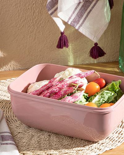 Stella Кутия За Съхранение Правоъгълен Пластмаса 2300 мл Тъмнорозов