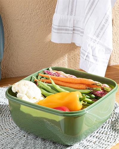 Stella Кутия За Съхранение Квадрат Пластмаса 2400 мл Зелен