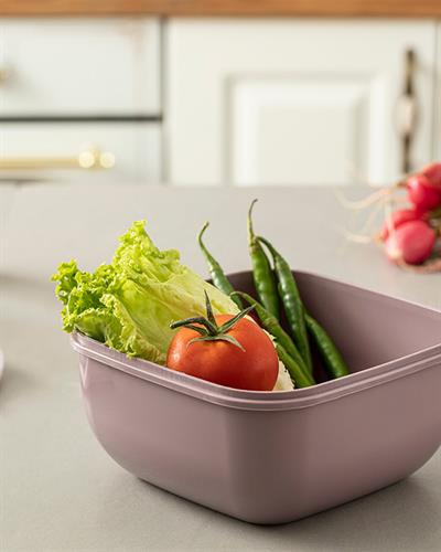 Stella Кутия За Съхранение Квадрат Пластмаса 2400 мл Дамсон