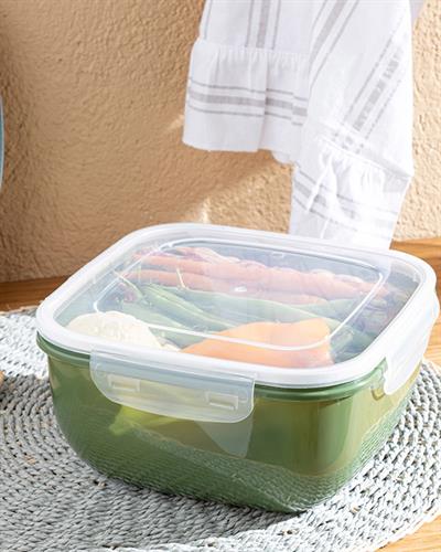 Stella Кутия За Съхранение Квадрат Пластмаса 2400 мл Зелен