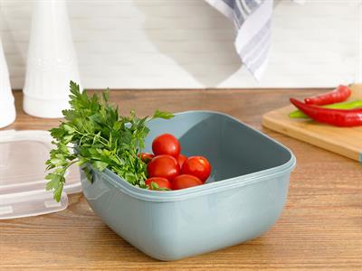 Stella КУТИЯ ЗА СЪХРАНЕНИЕ Квадрат Пластмасов 2400 ml Тъмен Селадон