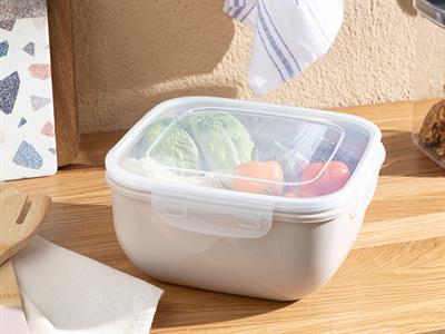 Stella КУТИЯ ЗА СЪХРАНЕНИЕ Квадрат Пластмасов 2400 ml Тъмно бежово