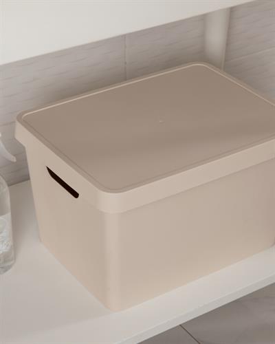 Stella Кутия За Съхранение Пластмаса 27x37x22 см Бежов
