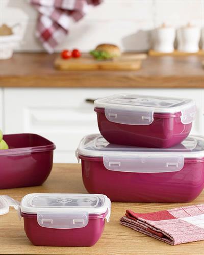 Stella Кутия За Съхранение Правоъгълен Пластмаса 400 мл Виолетов..