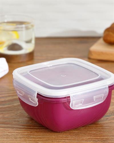 Stella Кутия За Съхранение Квадрат Пластмаса 500 мл Виолетов..