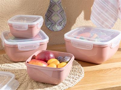 Stella КУТИЯ ЗА СЪХРАНЕНИЕ Квадратна Пластмасов 500 ml DarkPink