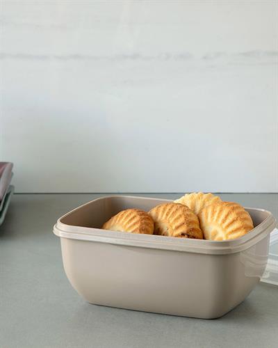 Stella Кутия За Съхранение Правоъгълен Пластмаса 800 мл Бежов