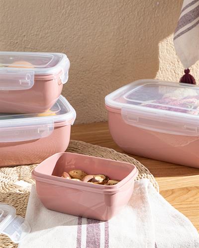 Stella Кутия За Съхранение Правоъгълен Пластмаса 800 мл Тъмнорозов