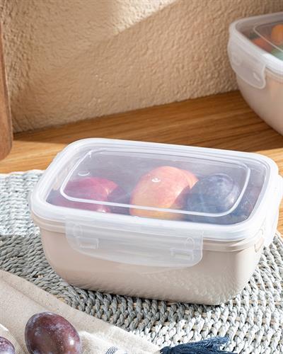 Stella Кутия За Съхранение Правоъгълен Пластмаса 800 мл Тъмнобежов