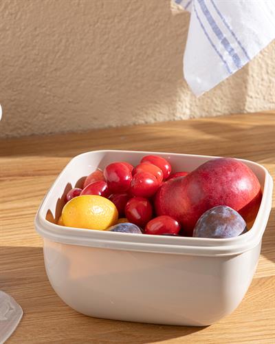 Stella Кутия За Съхранение Квадрат Пластмаса 900 мл Тъмнобежов