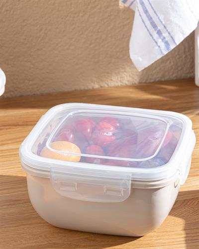 Stella Кутия За Съхранение Квадрат Пластмаса 900 мл Тъмнобежов