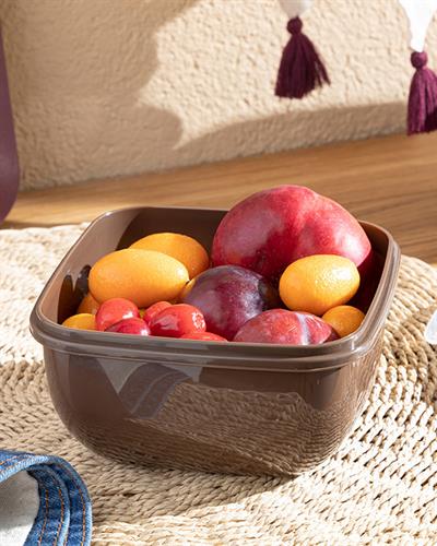 Stella Кутия За Съхранение Квадрат Пластмаса 900 мл Кафяв