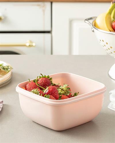 Stella Кутия За Съхранение Квадратна, Пластмасов, Розово, 900 Ml