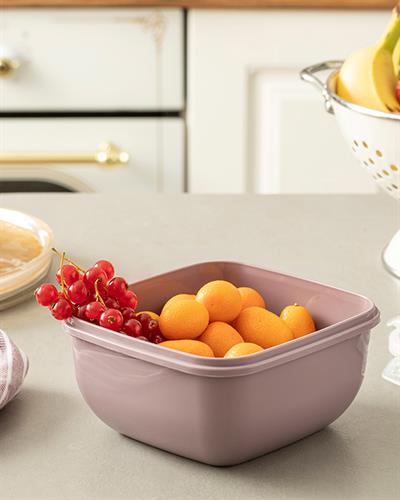 Stella Кутия За Съхранение Квадратна, Пластмасов, Тъмно Розово, 900 Ml