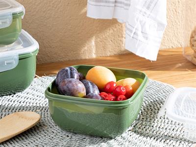 Stella Кутия За Съхранение Квадратна, Пластмасов, Зелено, 900 Ml