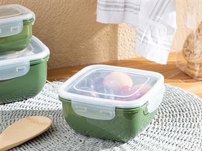 Stella Кутия За Съхранение Квадратна, Пластмасов, Зелено, 900 Ml