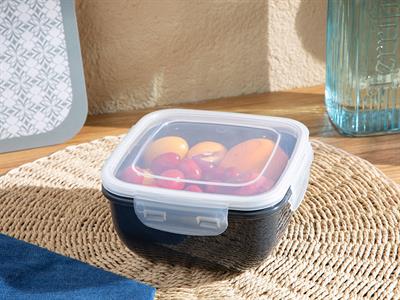 Stella КУТИЯ ЗА СЪХРАНЕНИЕ Квадратна Пластмасов 900 ml Anthracite