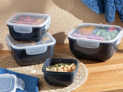 Stella КУТИЯ ЗА СЪХРАНЕНИЕ Квадратна Пластмасов 900 ml Anthracite