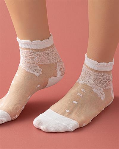 Sterre Нюд Чорап Дамски Единичен, Памучен, Бяло, 36-40