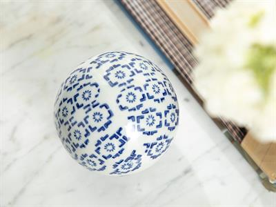 Steve Декоративен Предмет Порцелан, Синьо Бяло, 10 X 10 X 10 Cm